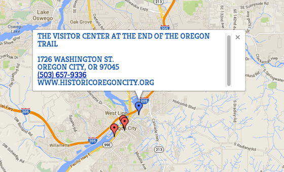 On the Trail: End of the Oregon Trail - Historic Oregon City Map