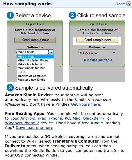 Kindle sample how to